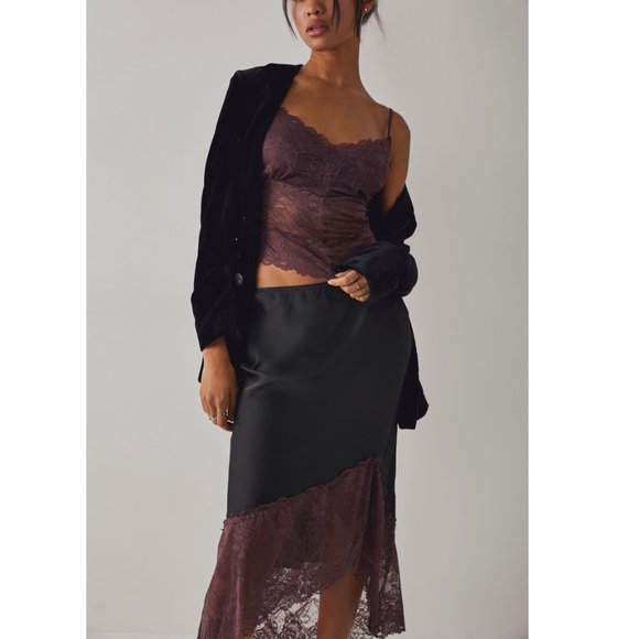 FREE PEOPLE Heart Eyes Half Slip / Black Combo - Picture 2 of 4